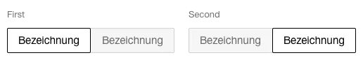 Darstellung des Toggle-Buttons mit zwei Auswahloptionen