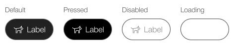 Darstellung des Tertiary Buttons mit Label und Icon