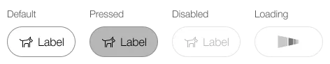 Darstellung des tertiary button with label and icon