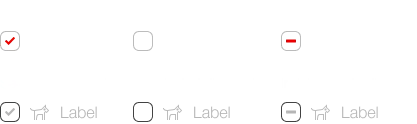 Darstellung der Checkbox mit Icon