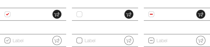 Darstellung des Checkbox-Items in einer Liste mit Button
