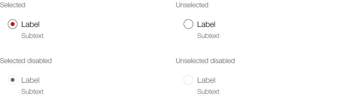 Image of a radiobutton-item in a box, with subtext