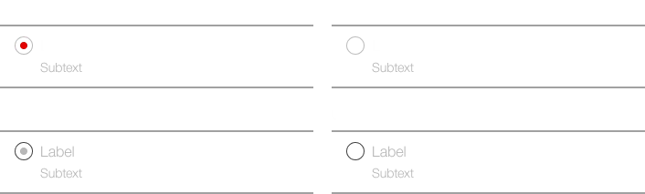 Image of a radiobutton-item in a list, with subtext
