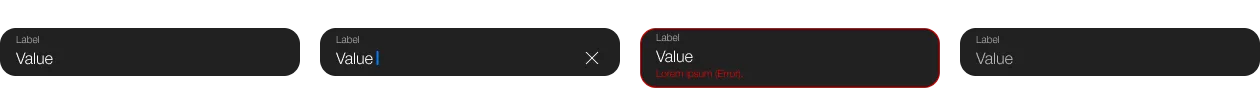 Darstellung des Text-input Feldes in einer Box mit Label ohne Icons