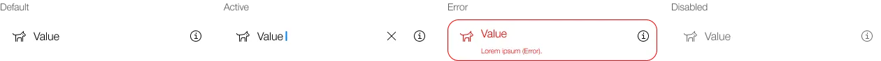 Darstellung des Text-input Feldes in einer Box mit Icons ohne Label