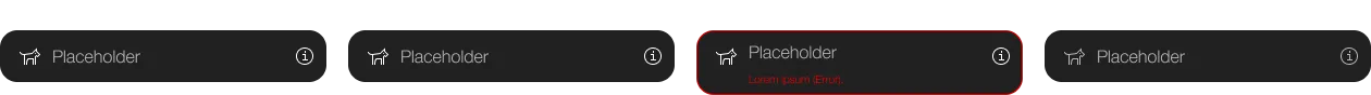 Darstellung des Text-input Feldes in einer Box mit Icons ohne Label, Placeholder