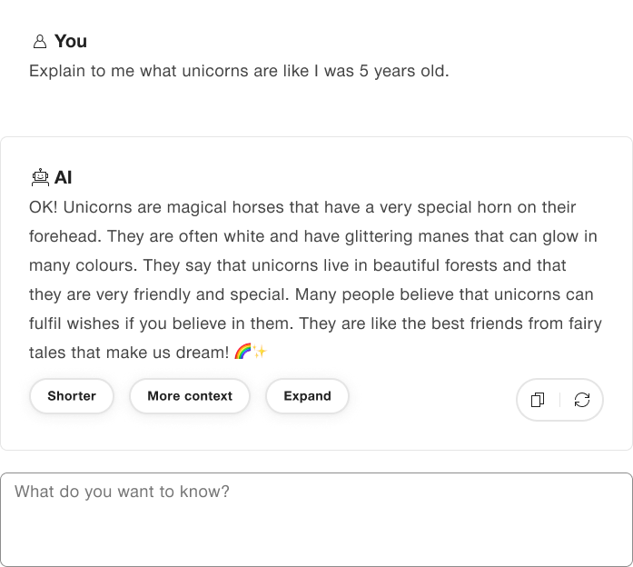 Example for following actions after AI-Output