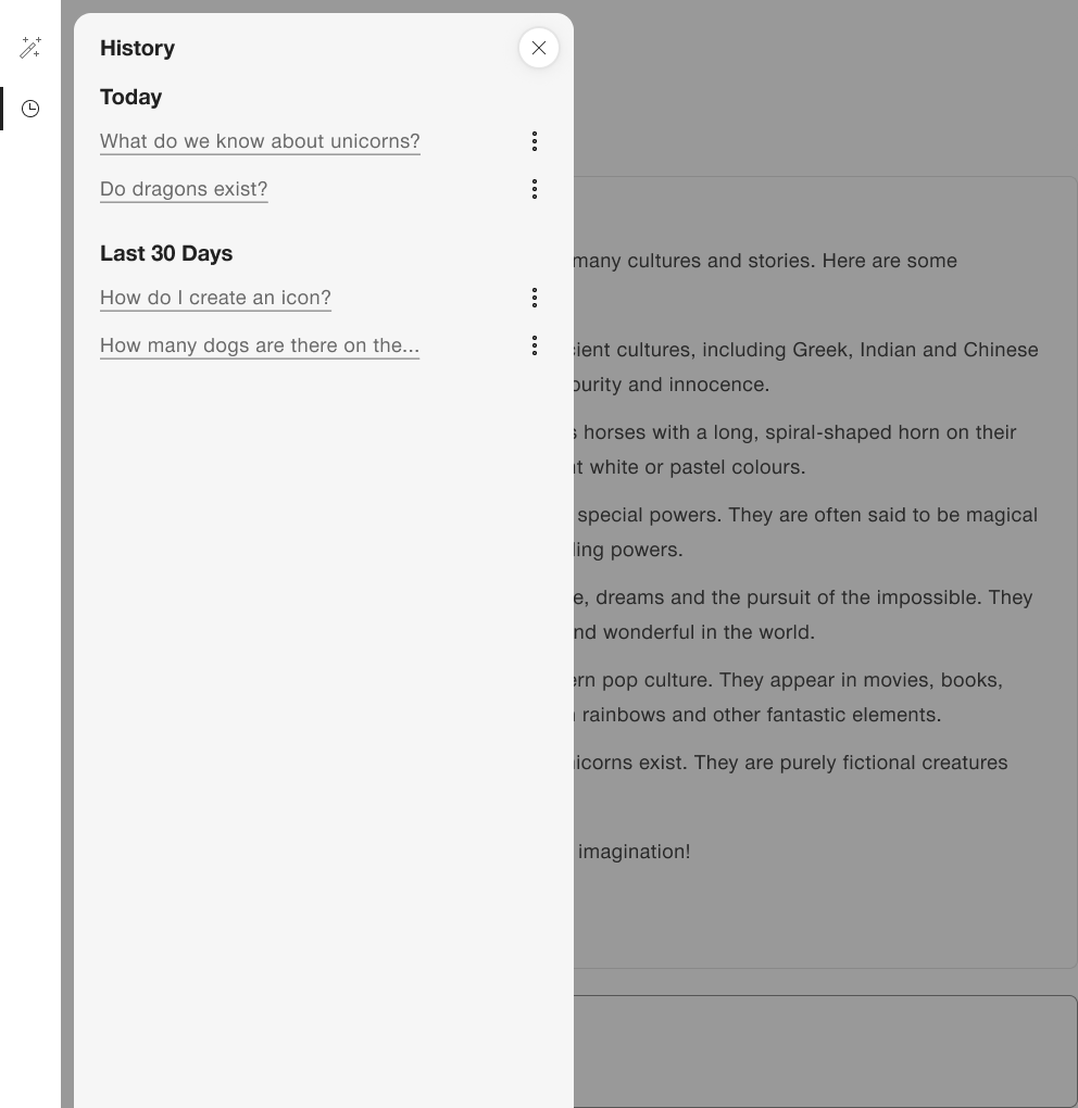 Example for an open history