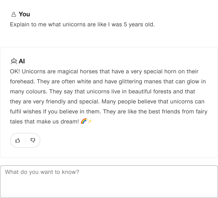 Example for user-feedback