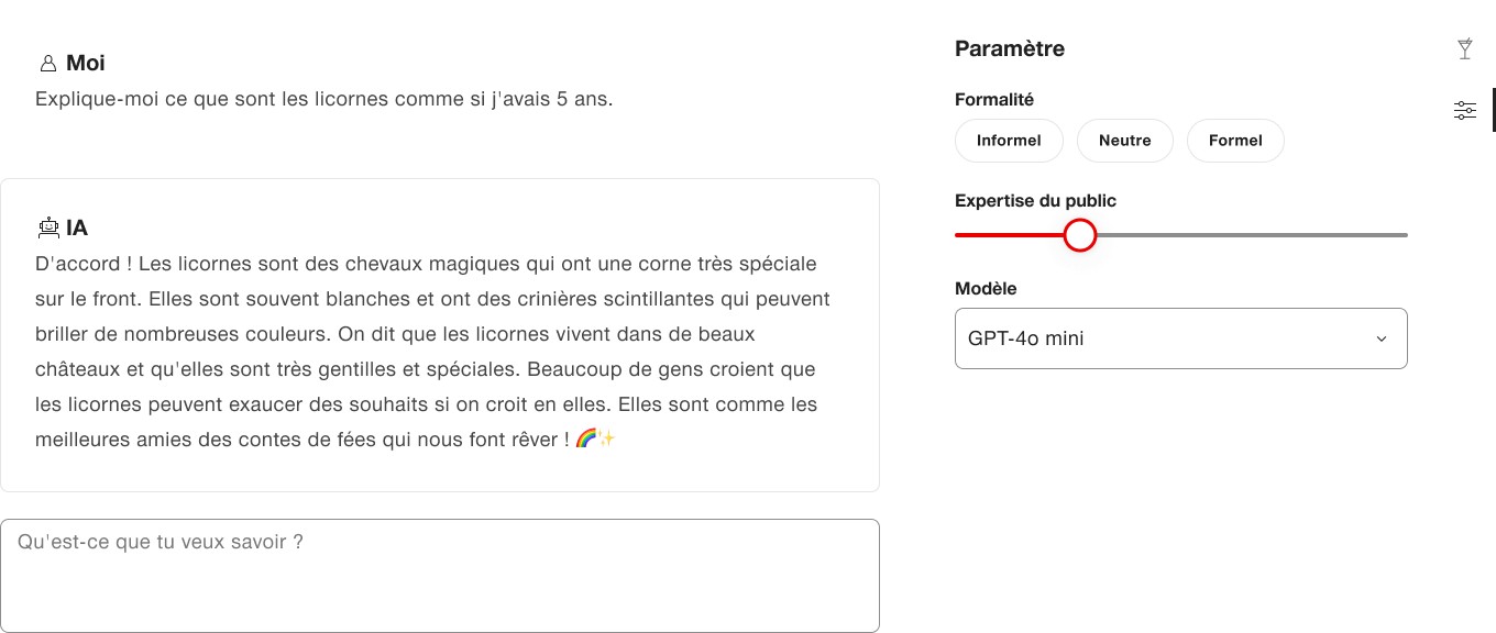 Exemple pour paramètre