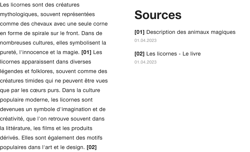 Exemple pour sources