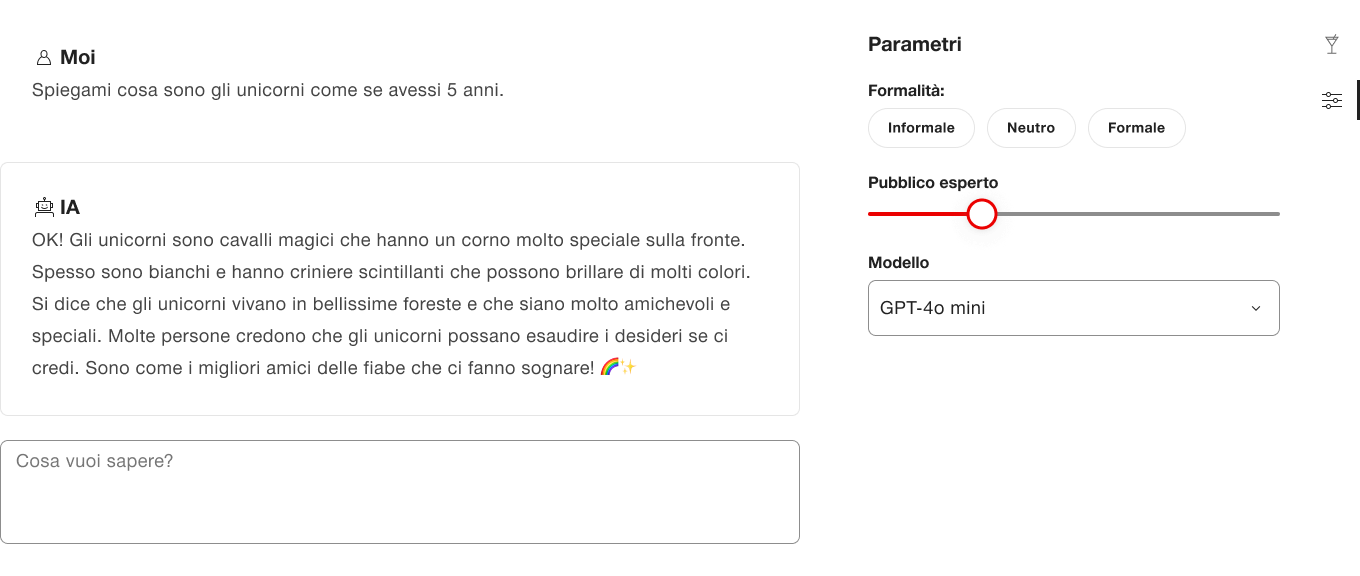 Esempio per parametri