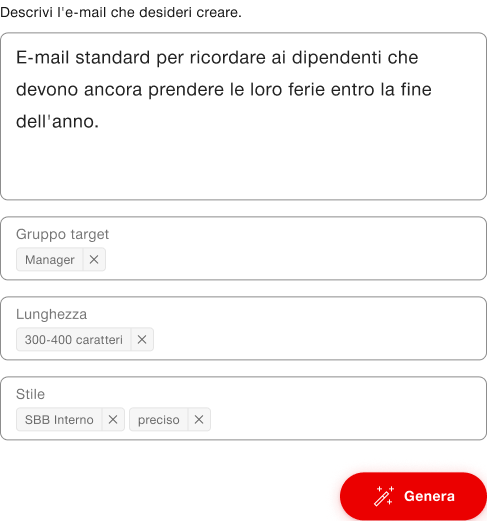 Esempio per un template con modulo