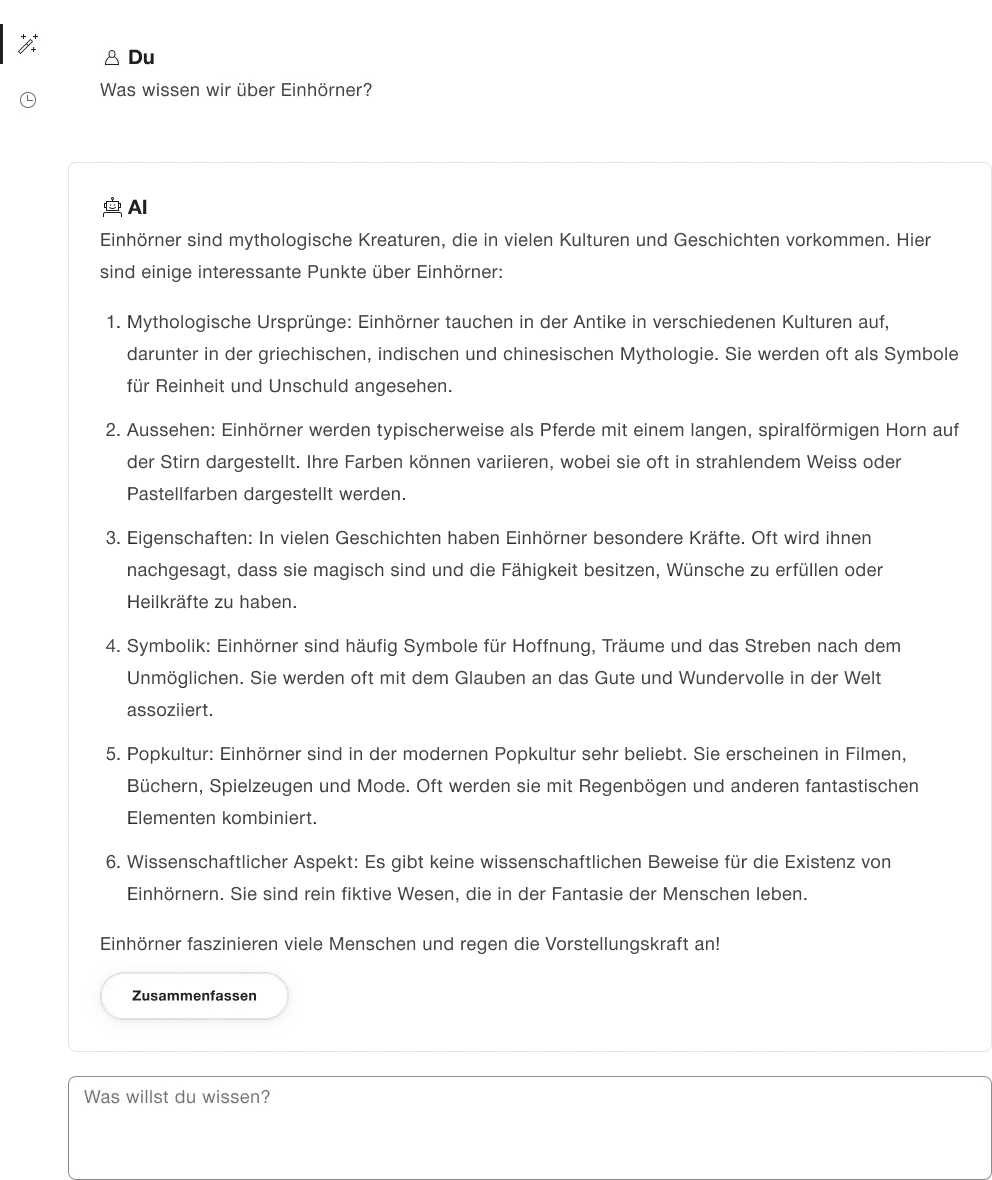 Beispiel für Verlauf geschlossen