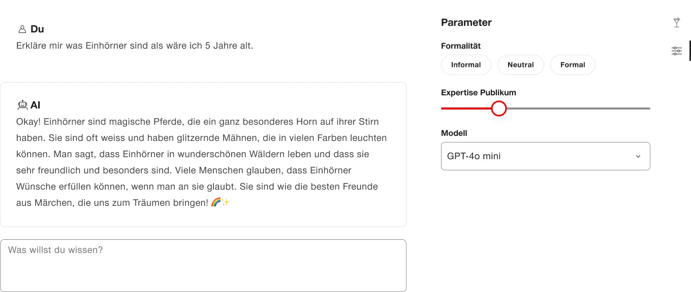 Beispiel für Paramter
