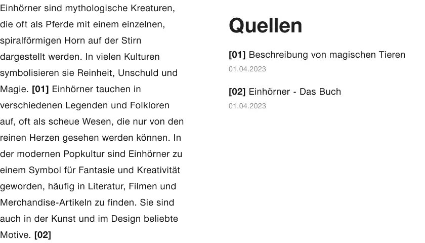 Beispiel für Quellen