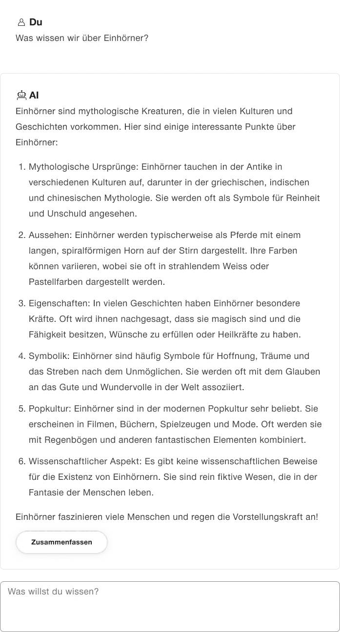 Beispiel für Zusammenfassung