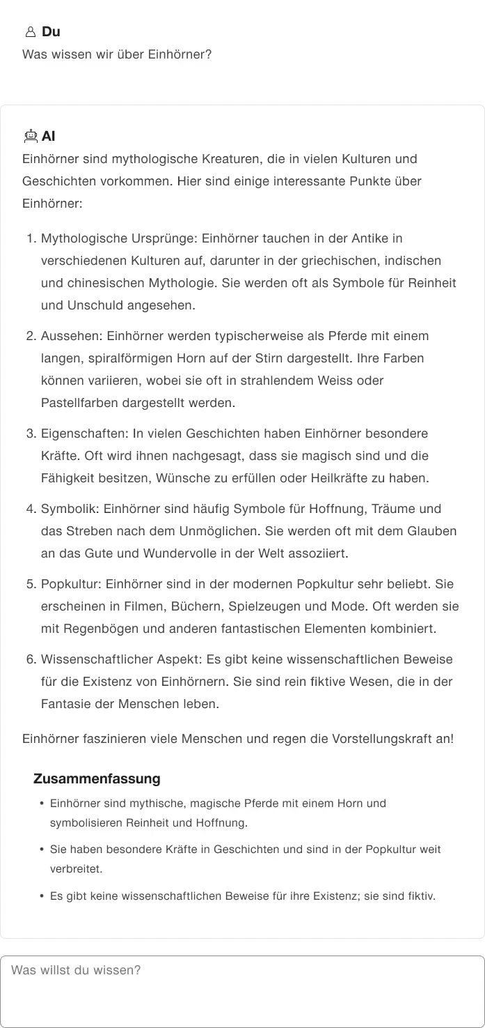 Beispiel für Zusammenfassung auf Verlangen