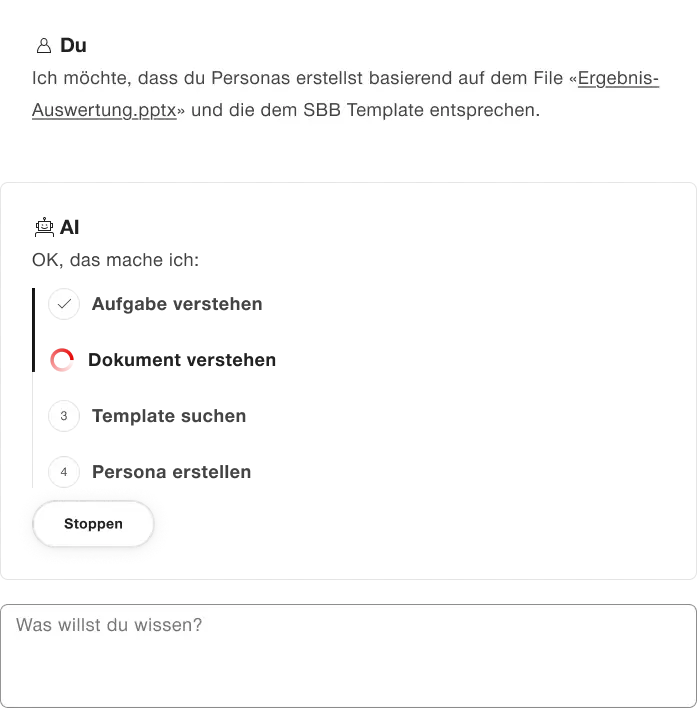Beispiel für System Schritte