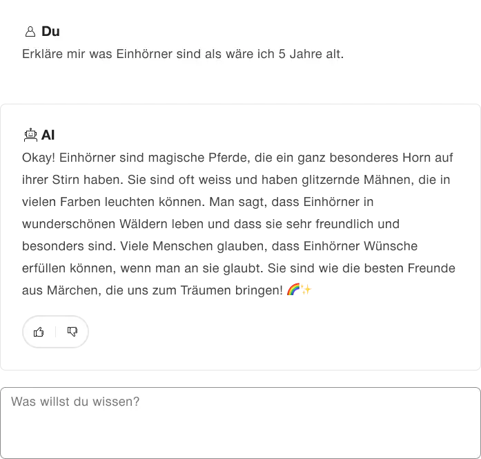 Beispiel für User-Feedback