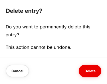 Example for a notification within a dialog