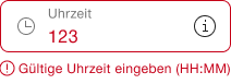 Beispiel für eine Benachrichtigung innerhalb eines Formularfeldes
